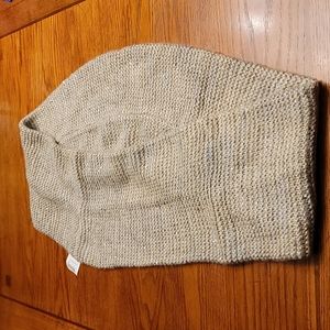 Infinity Knit Scarf Beige Grayish Blue Gold Sequence NWT W 8 " L 27"